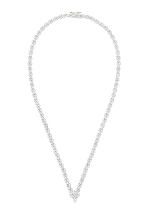Petal Tennis Necklace Silver