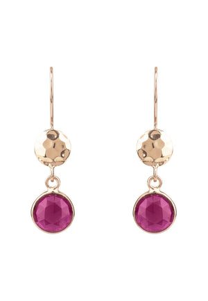 Circle & Hammer Earring Rosegold Pink Tourmaline