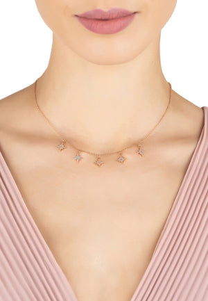 Starburst Choker Necklace Rosegold