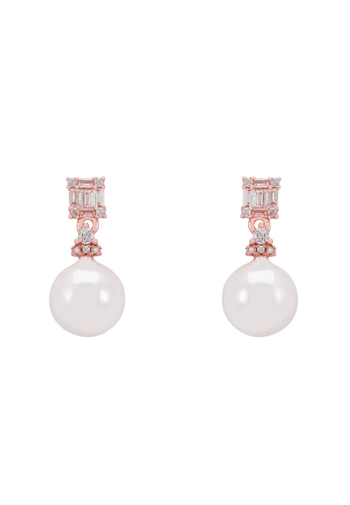Delilah Pearl Earrings Rosegold
