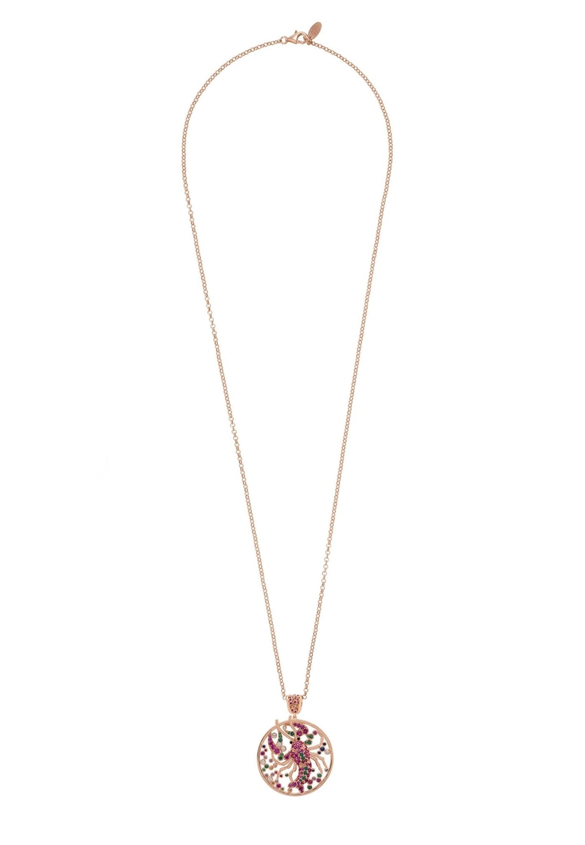 My Lobster Pendant Necklace Rosegold Pink
