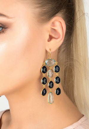 Splash Gemstone Earring Gold Sapphire Hydro