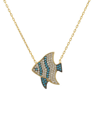 Angel Fish Necklace Gold