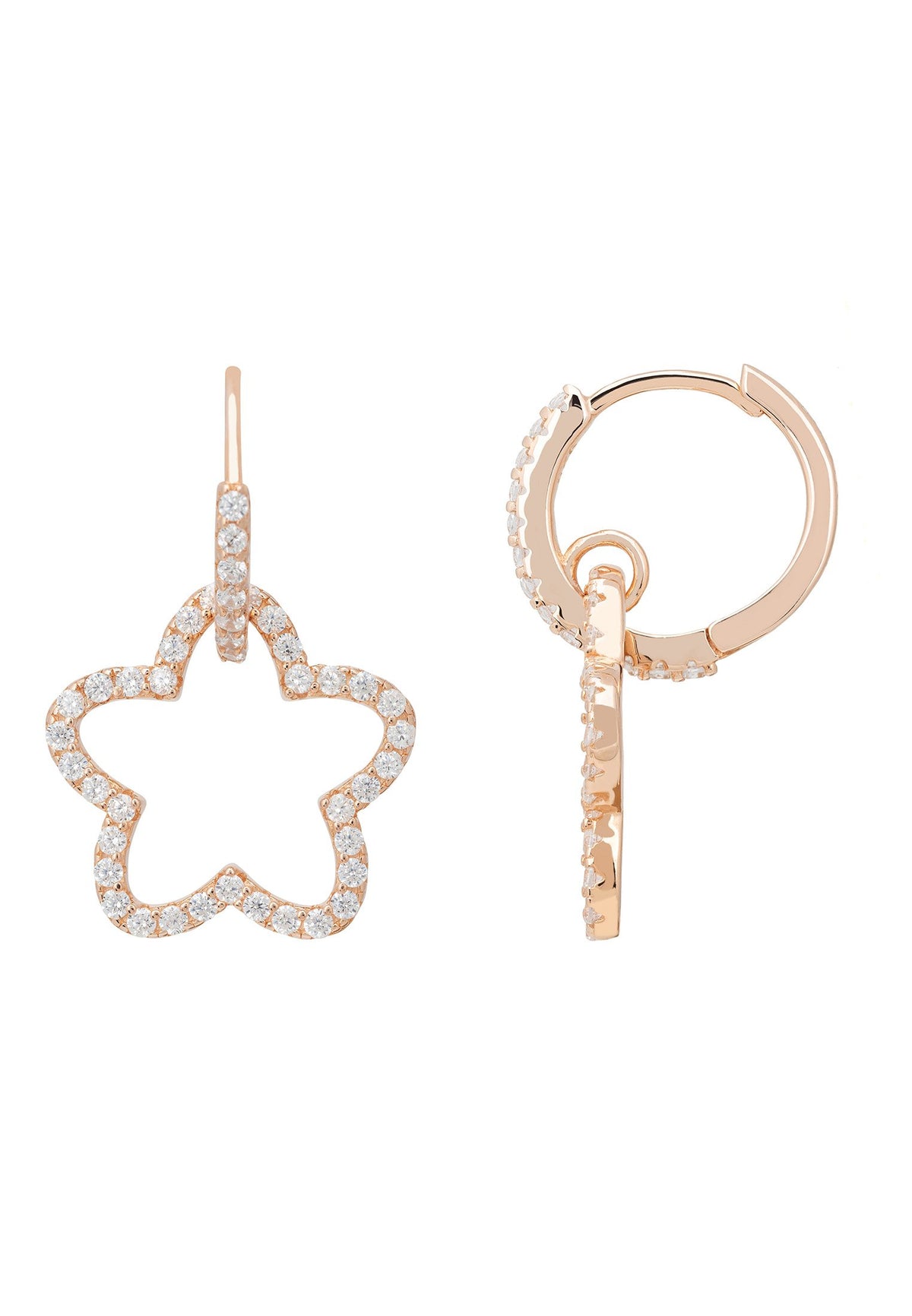 Open Blossom Hoop Earrings Rosegold