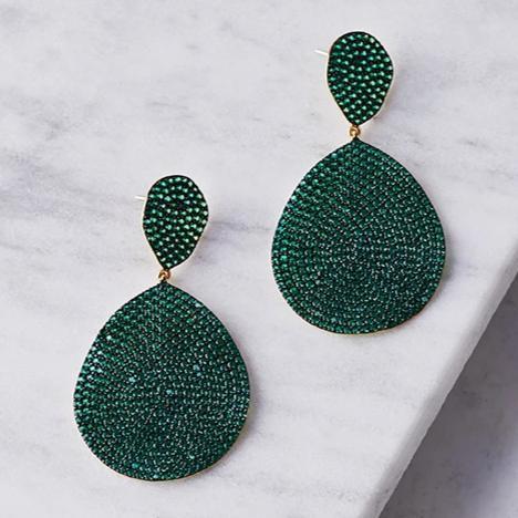 Monte Carlo Earring Gold Emerald Zircon