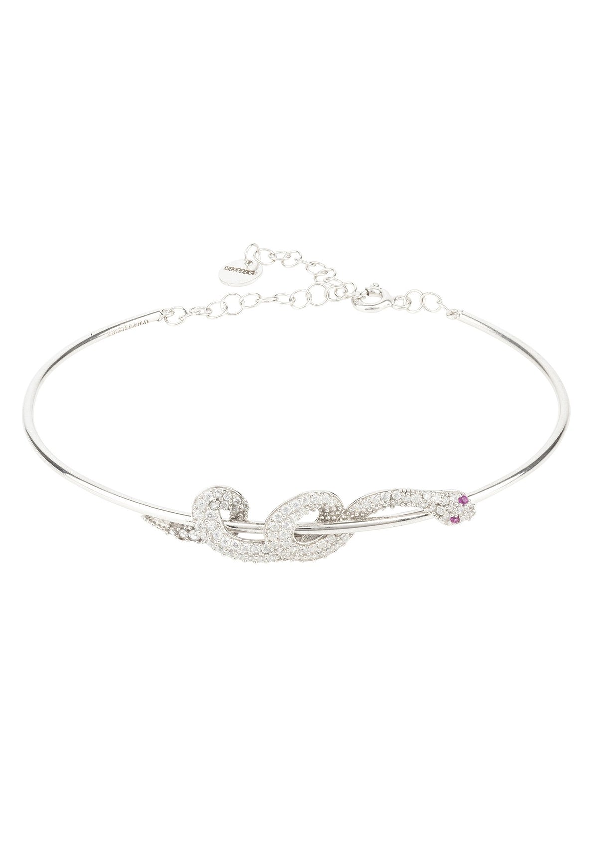 Cleopatra Serpent Snake Bangle Bracelet Silver