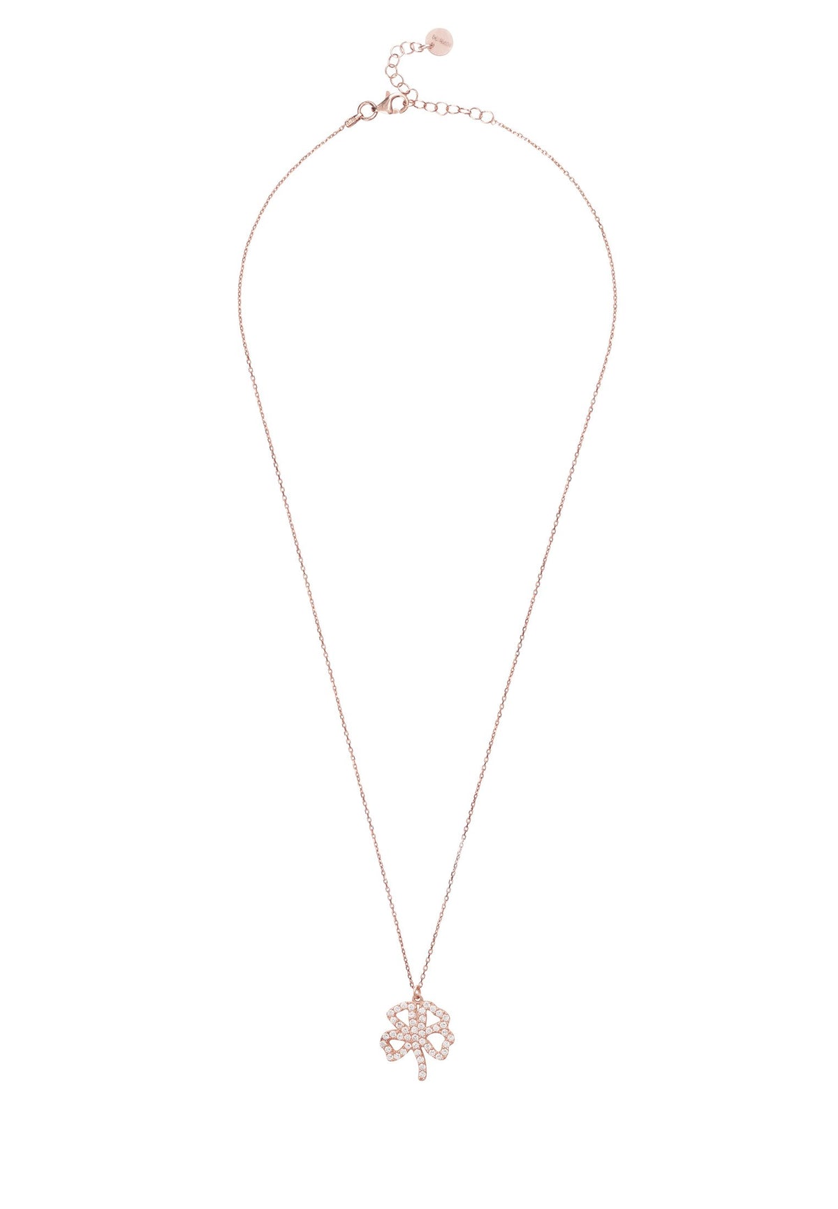 Shamrock Lucky Clover Necklace Rosegold