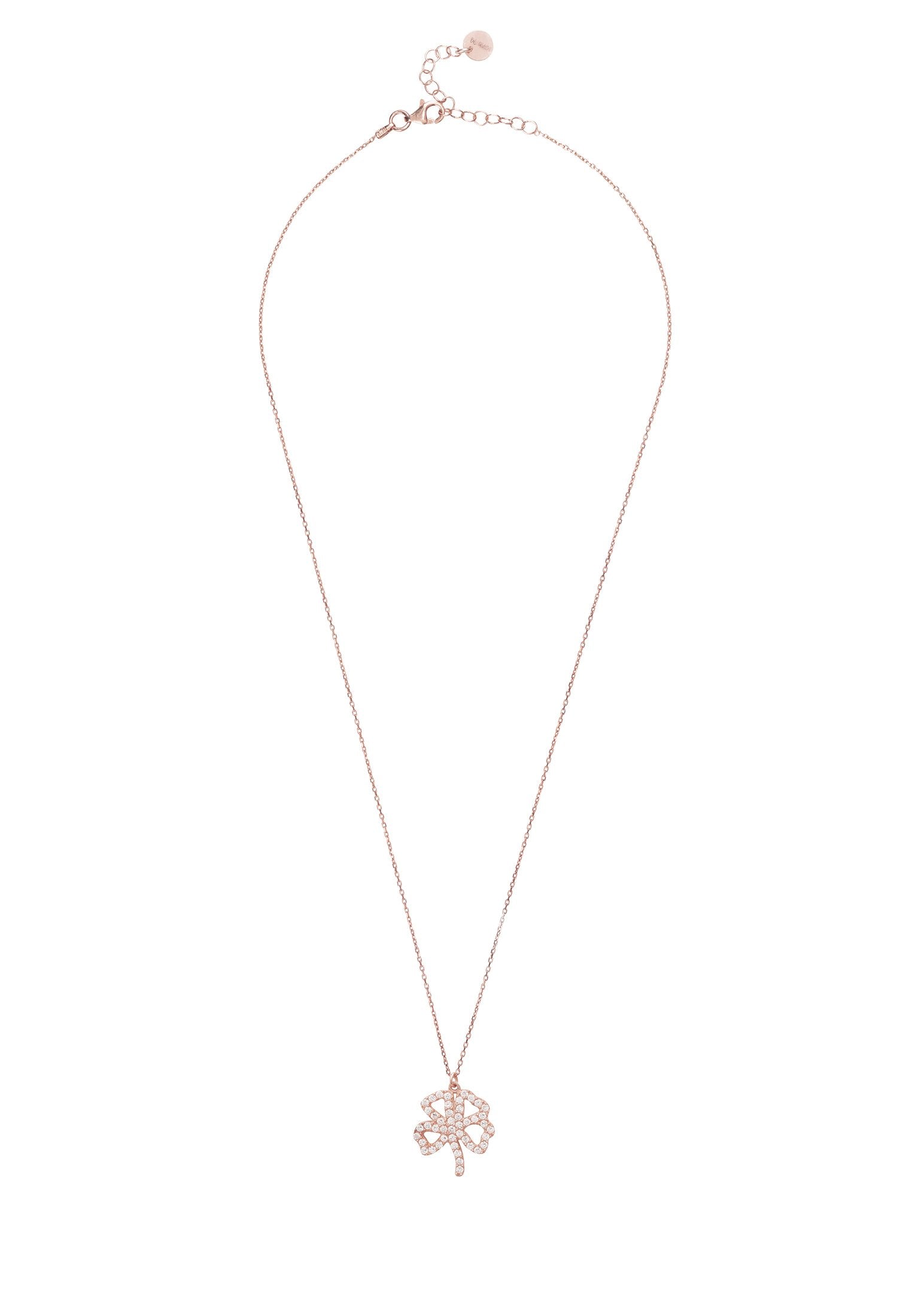 Shamrock Lucky Clover Necklace Rosegold