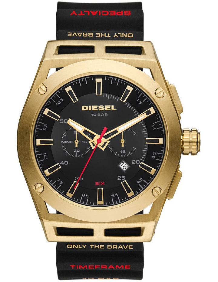 Diesel Timeframe Chronograph Black Silicone Watch DZ4546