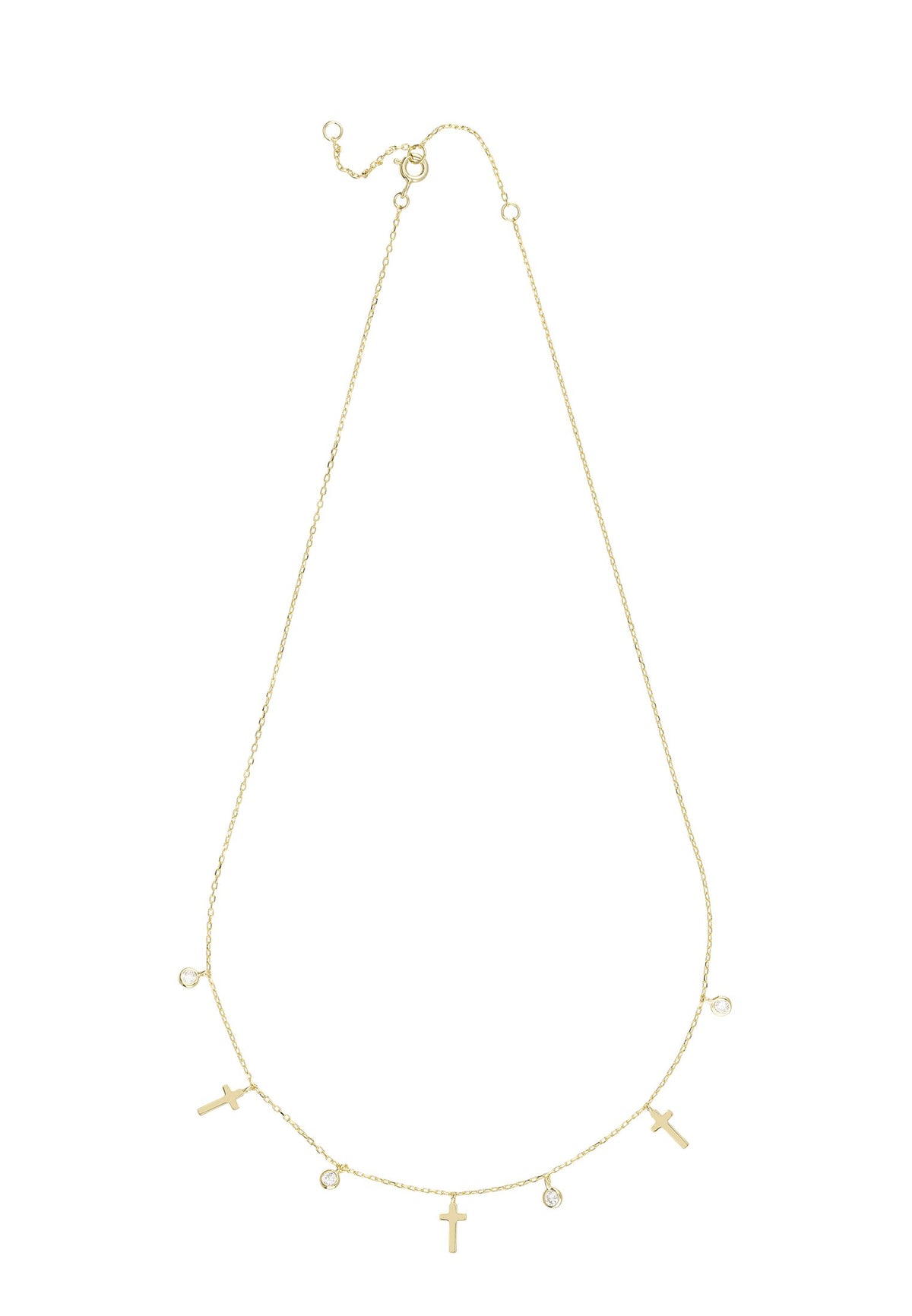 Crosses &amp; Sparkles Choker Necklace Gold