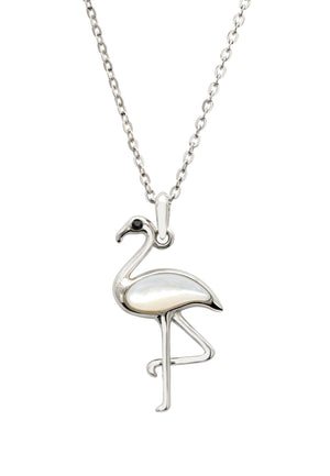 Flamingo Pearl Necklace Silver