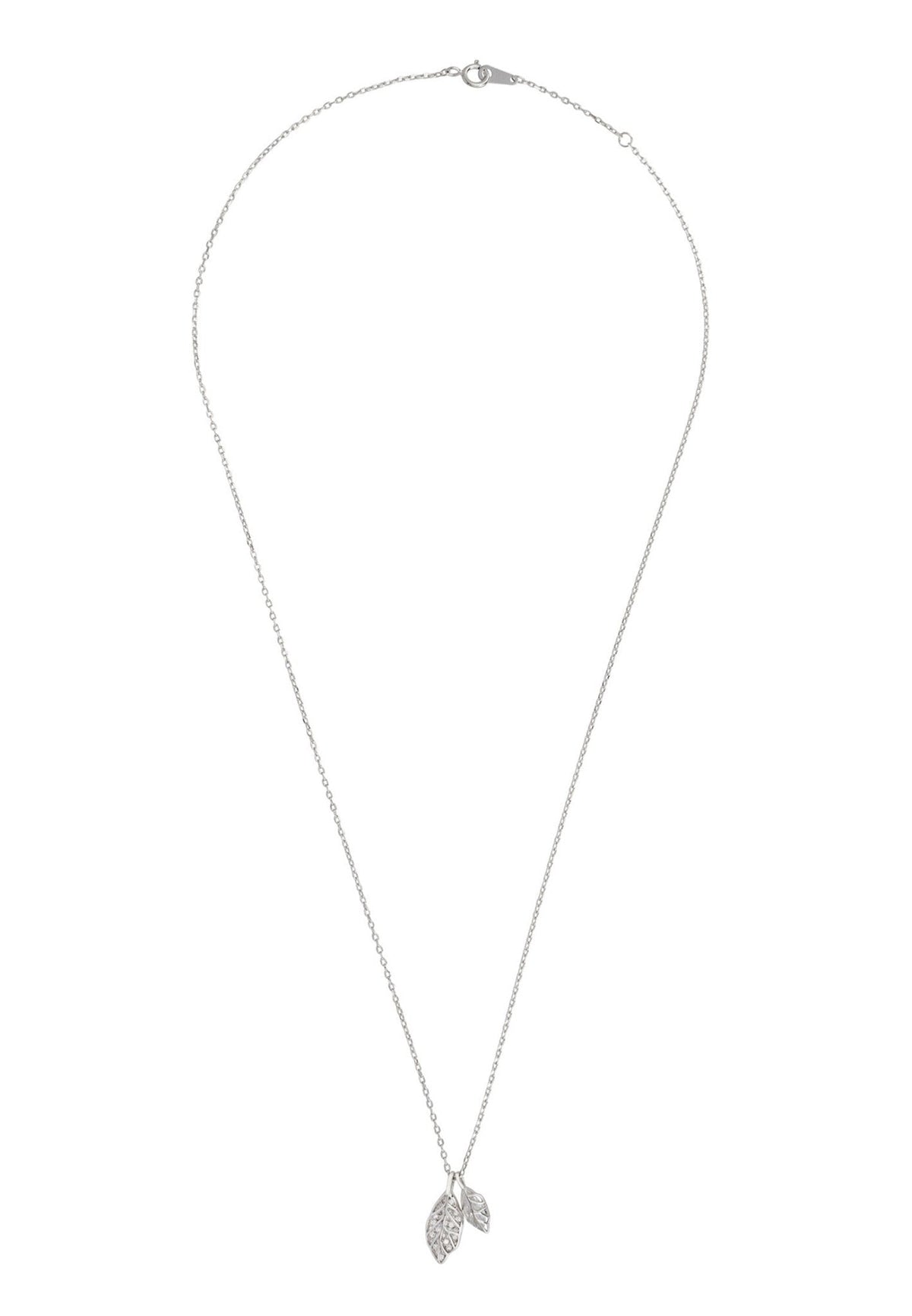 Willow Double Leaf Necklace Silver