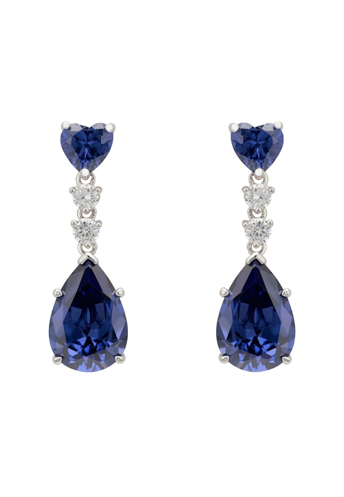 Augusta Tanzanite Teardrop Earrings Silver