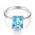 14K White Gold Wedding Promise Anniversary Engagement Ring Swiss Blue Topaz MKR7093