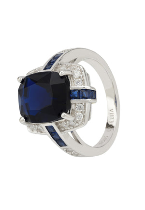 Clarence Silver Ring Sapphire