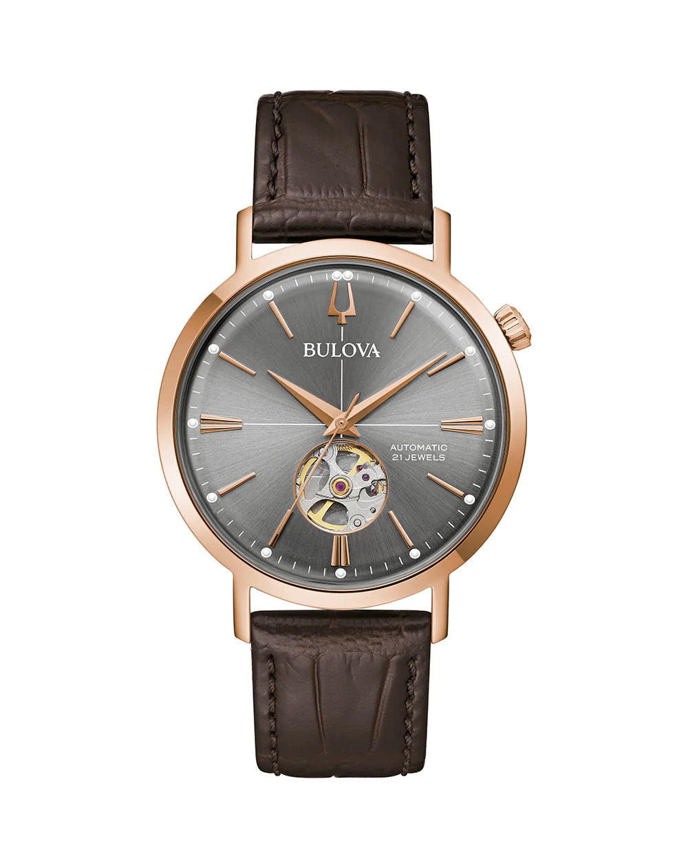 Bulova Classic Automatic Men&#39;s Leather Watch 97A171