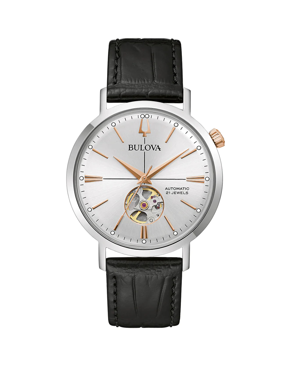 Bulova Classic Automatic Men&#39;s Leather Watch 98A289
