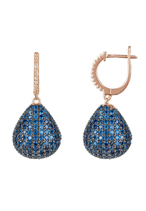 Valerie Pear Drop Gemstone Earring Rosegold Sapphire Blue