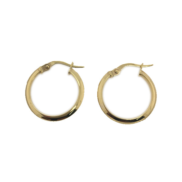9CT Gold Knife Edge 15mm Hoops CH15205