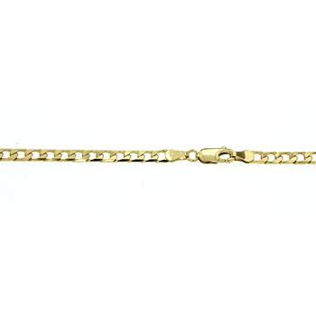 9CT FLAT CURB BRACELET &amp; CHAIN 2.1mm Wide