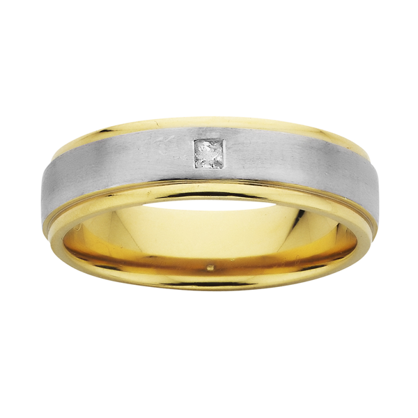 9CT &amp; WHITE GOLD DIAMOND BAND