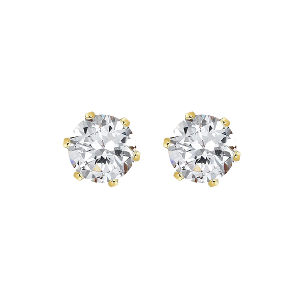 9Ct Gold Claw CZ 4.5mm Brilliant Cut Studs CH1355
