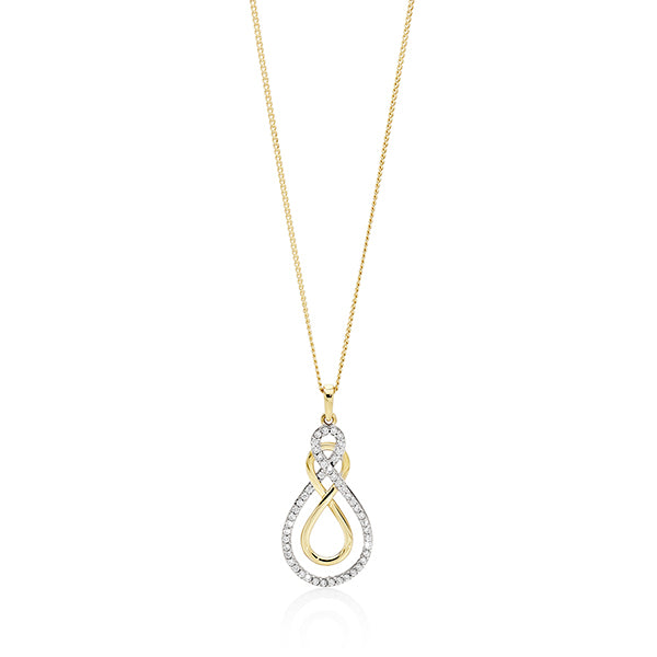 9KY Gold CZ Infinity Pendant CH15948