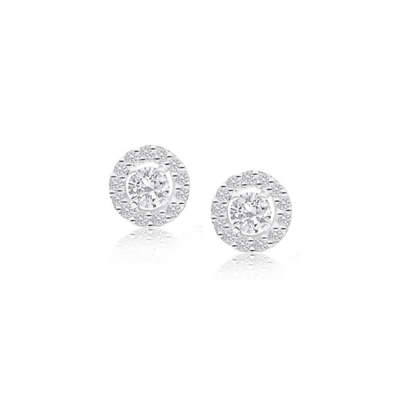 9CT WHITE GOLD CUBIC ZIRCONIA EARRINGS CH13092