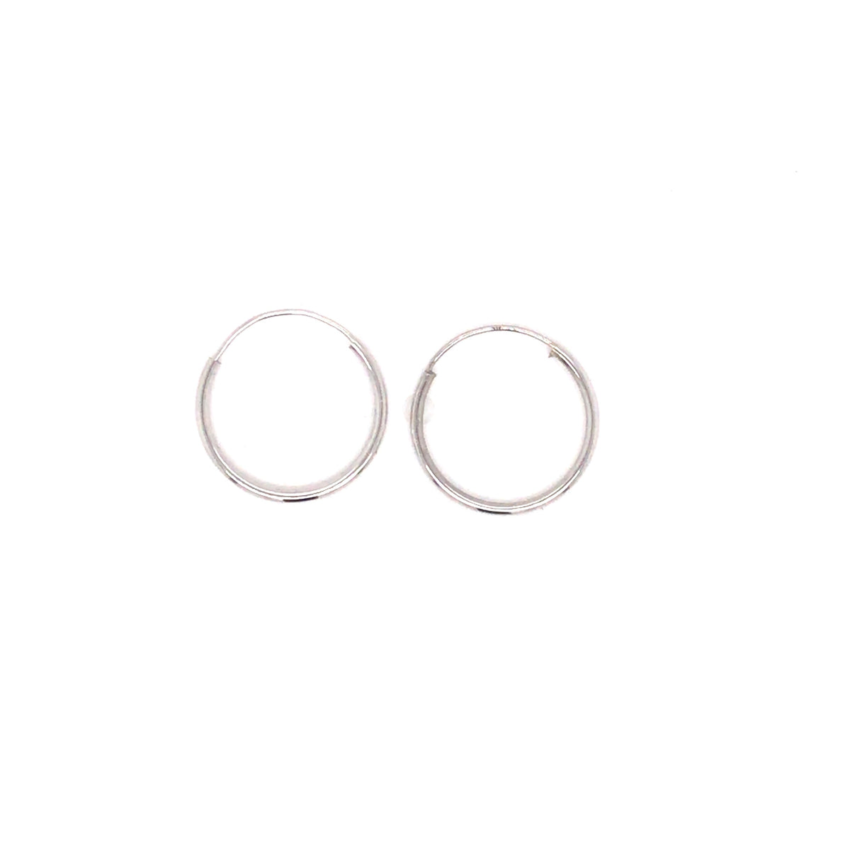 9K White Gold Sleepers 12mm (tube 0.08mm) 9KER168W12