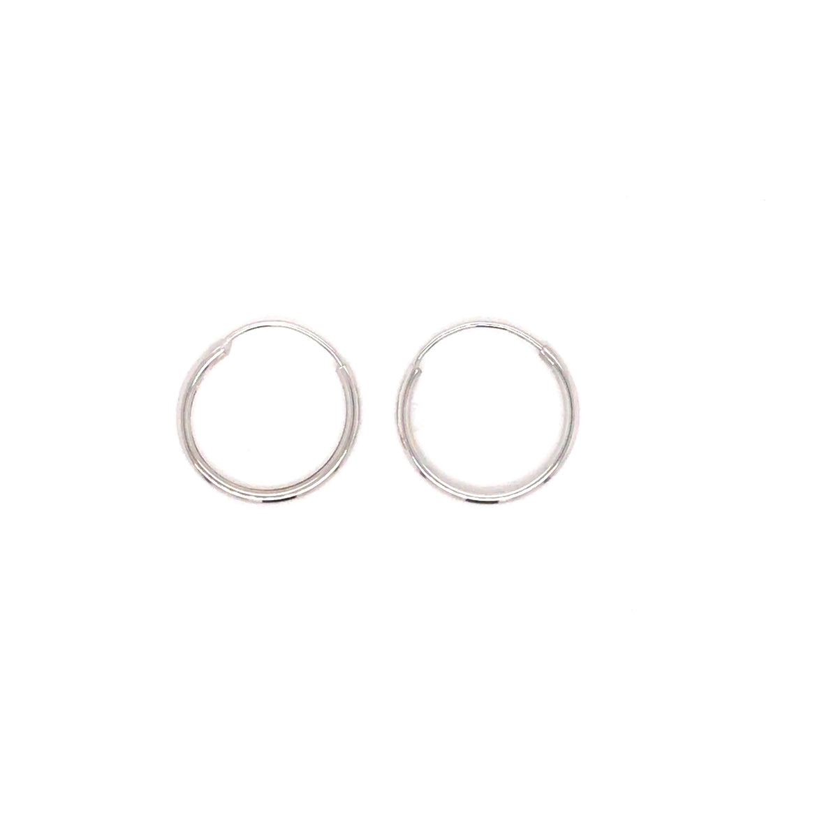 9K White Gold Sleepers 15mm (tube 1.0mm) 9KER169W15