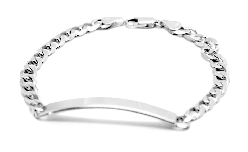 9K White Gold ID Bracelet Unisex 9kGZPW230/ID