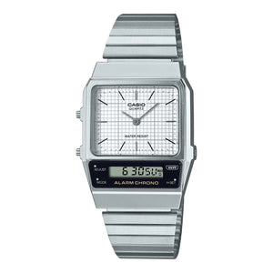 CASIO Vintage Dual Time White Dial Stainless Steel AQ800E-7A