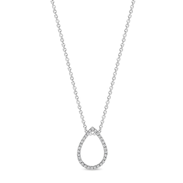 9K W/Y/R Gold Open Tear Drop Diamond Pendant