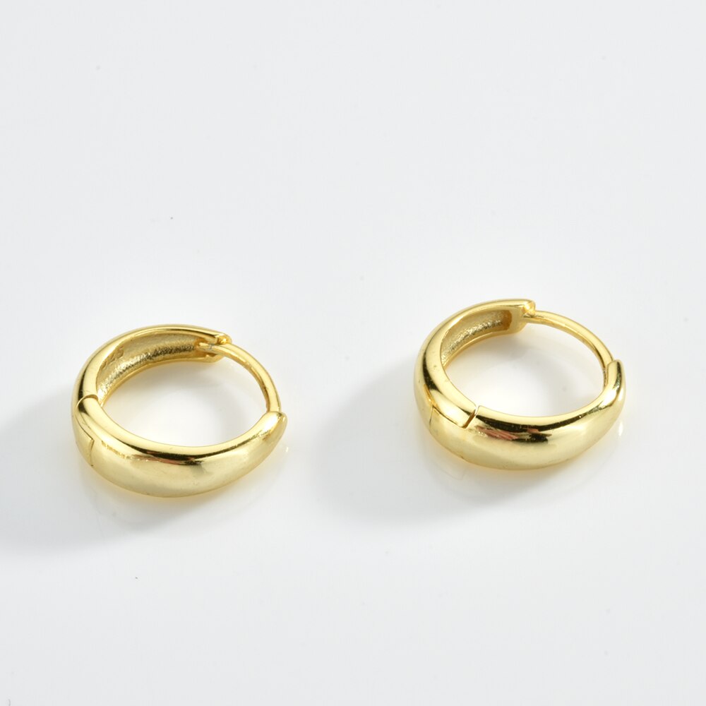 9K Yellow Gold U-Shape Huggie Earrings 2.8mm wide
