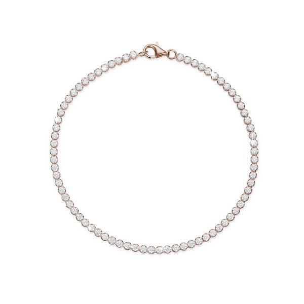 STERLING SILVER Rose Plated Round CZ Tennis Bracelet CH16118