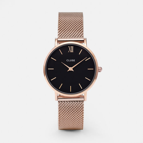 Cluse Minuit Mesh Rose Gold/ Black Watch CW0101203003