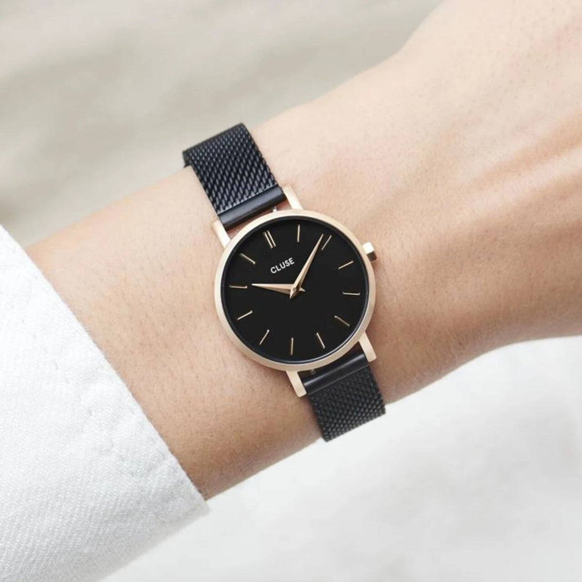 Cluse Boho Chic Petite Mesh Black Rose Gold / Black CW0101211004