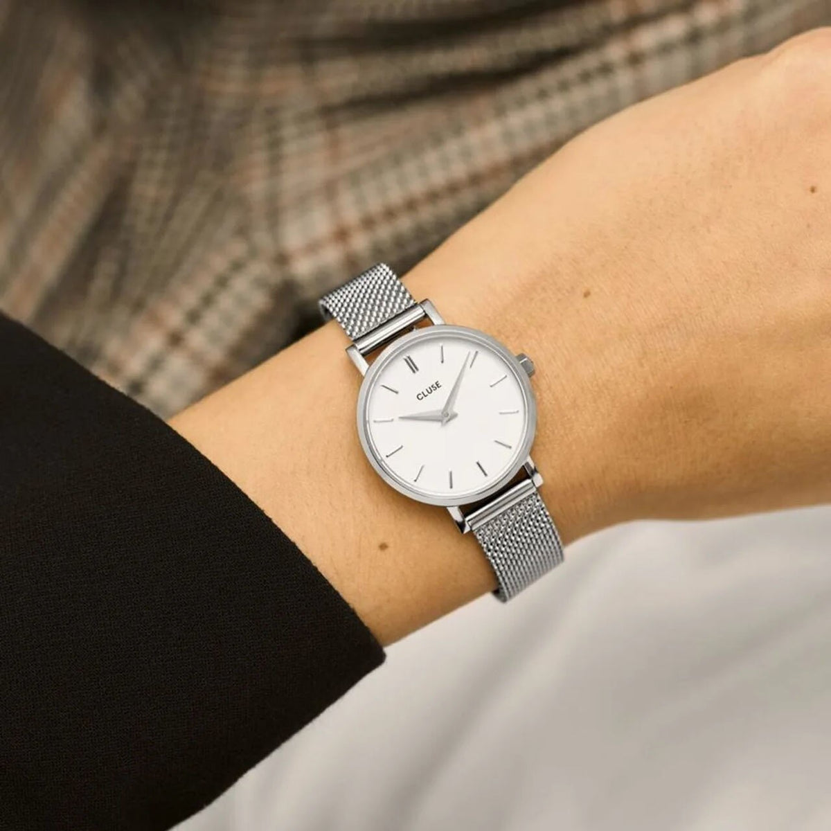 Cluse Boho Chic Petite Mesh Silver / White CW0101211007