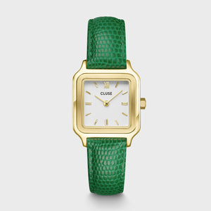 CLUSE Gracieuse Petite Gold/Emerald Green Lizard Leather CW11803