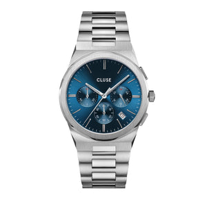 CLUSE Vigoureux Chronograph Blue/Steel Link CW20801