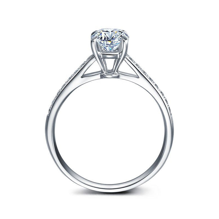 18CT White Gold Brilliant Cut Diamond Semi Mount