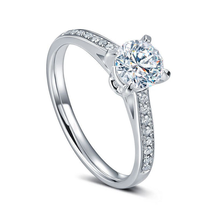 18CT White Gold Brilliant Cut Diamond Semi Mount