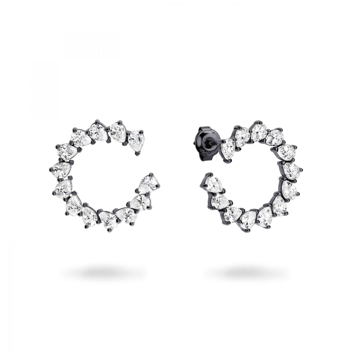 GEORGINI VELA BLACK RHODIUM EARRING E740B