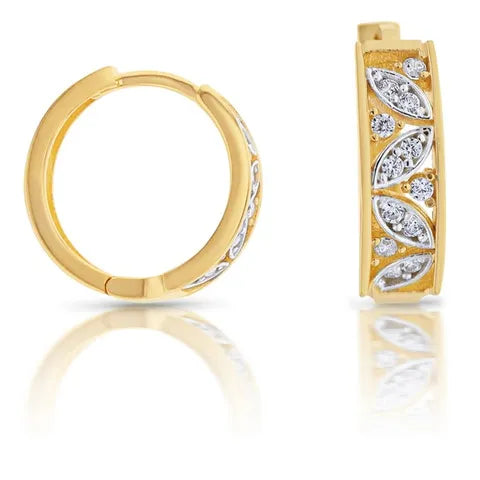 9KY CZ Flower Huggies EAR539