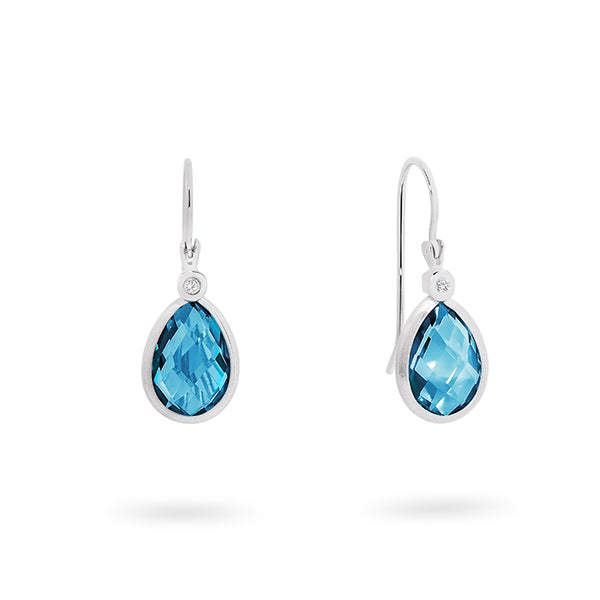 18K Colour Gemstone Drop Diamond Earrings