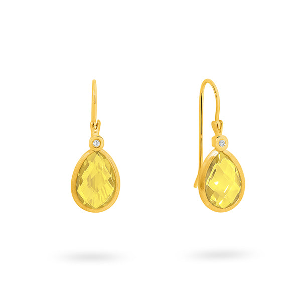 18K Colour Gemstone Drop Diamond Earrings