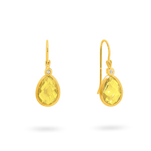 18K Colour Gemstone Drop Diamond Earrings