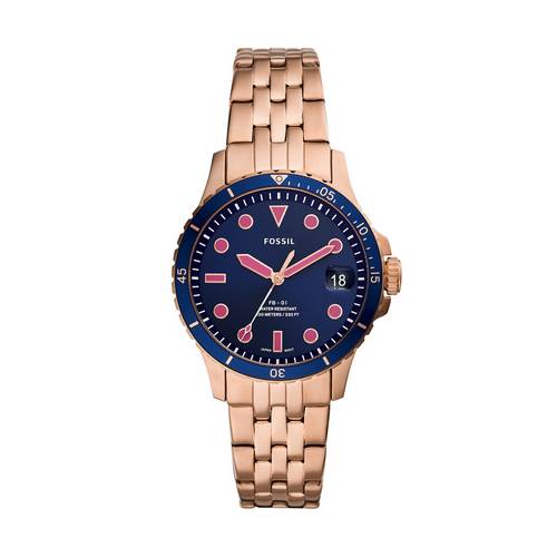 Fossil FB-01 Three-Hand Date Rose Gold-Tone Stainless Steel Watch ES4767