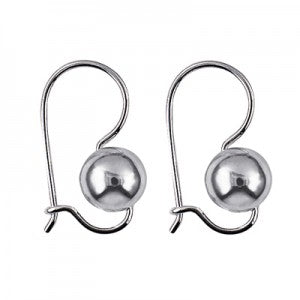 Sterling Silver 8mm Plain Euroball Earrings