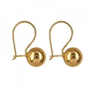 9CT Euroball Shephard Hook Earrings 8mm